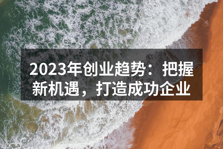 2023年创业趋势：把握新机遇，打造成功企业