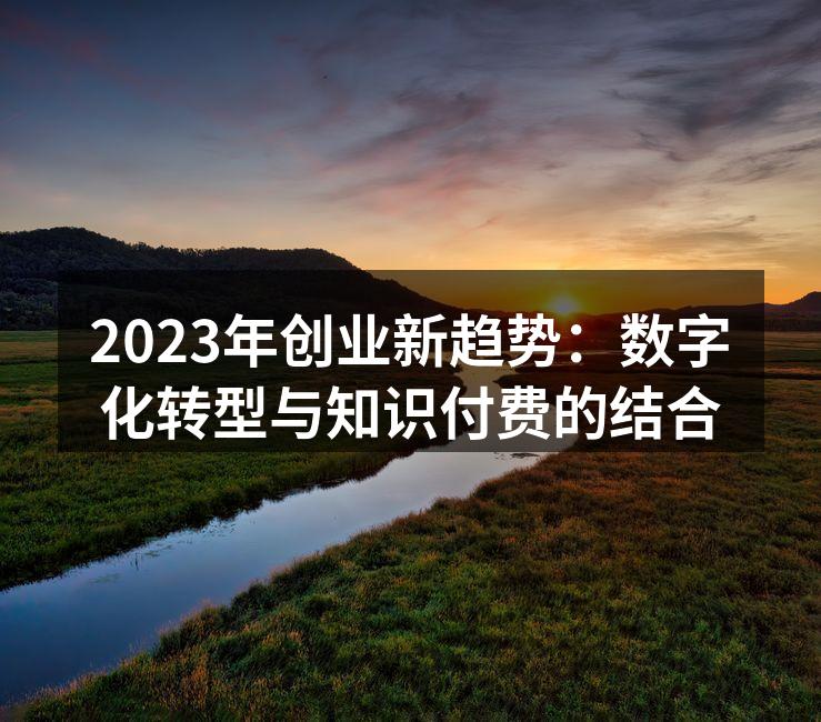 2023年创业新趋势：数字化转型与知识付费的结合